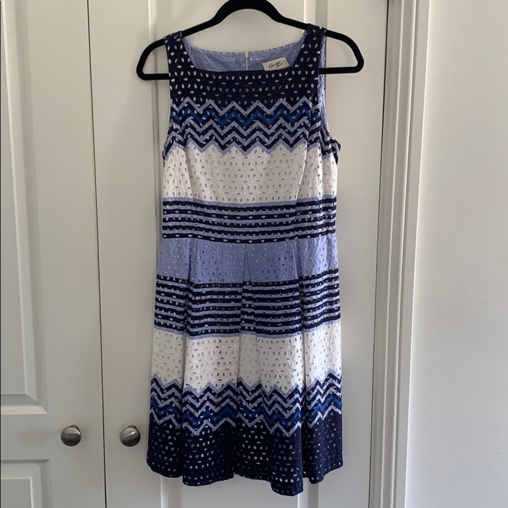 Blue and white dress - Beige by ECI